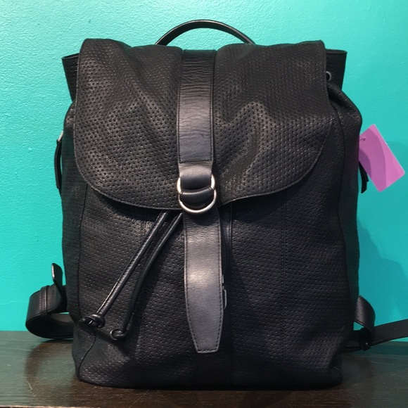 john varvatos leather backpack